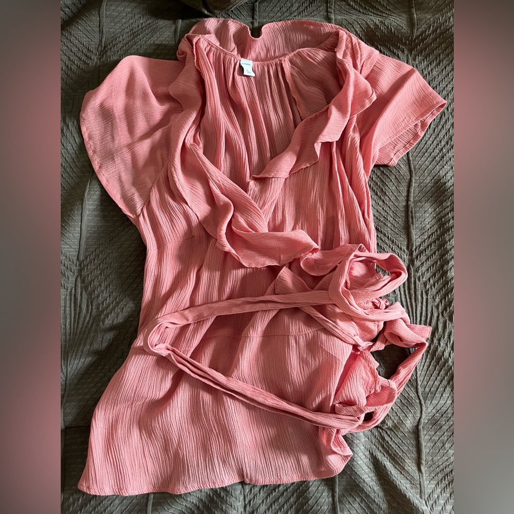 Old Navy Coral Wrap Top